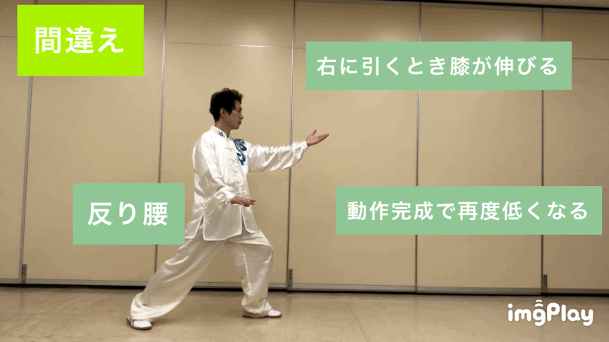 白鶴亮翅ミス動作のGIF